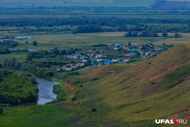 Река Дема и село Чураево | Источник: Булат Салихов / UFA1.RU