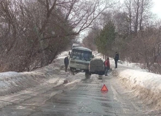 В Скопинском районе на обледеневшей дороге столкнулись автобус и легковушка | ya62.ru