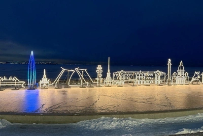 «Пульс города»: светящаяся инсталляция у «Лахта Центра»