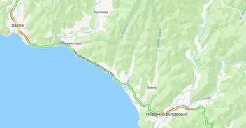 Пробки в Джубге и Новомихайловском | Источник: «Яндекс Карты»