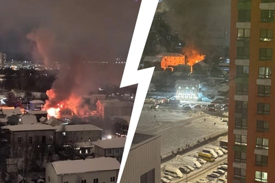 Крупный пожар в Люберцах: в доме могли находиться дети