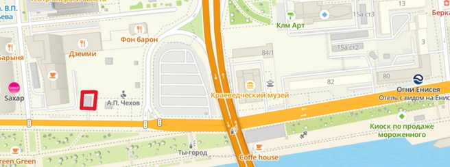 Та самая парковка обведена красным квадратом | Источник: 2gis.ru