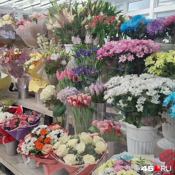 В Purpur bloom есть тюльпаны от 180 до 200 рублей | Источник: Александр Лисихин / 45.RU 