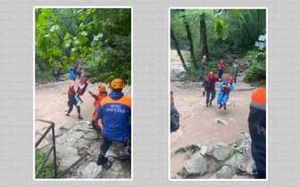 К водопадам дошли, а обратно никак: посмотрите, как туристов в Сочи переправили через горную реку