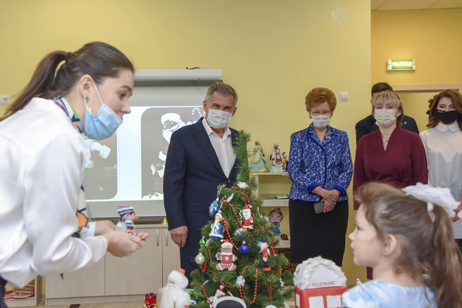Рустам Минниханов на открытии детского сада | Источник: пресс-служба главы Татарстана