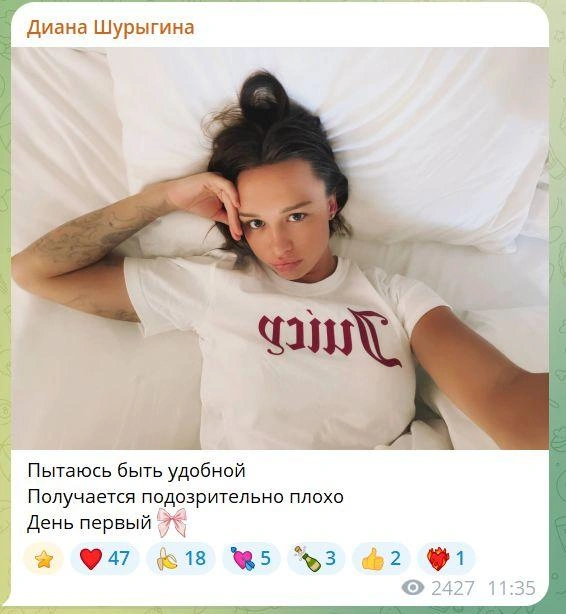 Последний пост в канале Дианы датируется 14 июня | Источник: Диана Шурыгина / Telegram