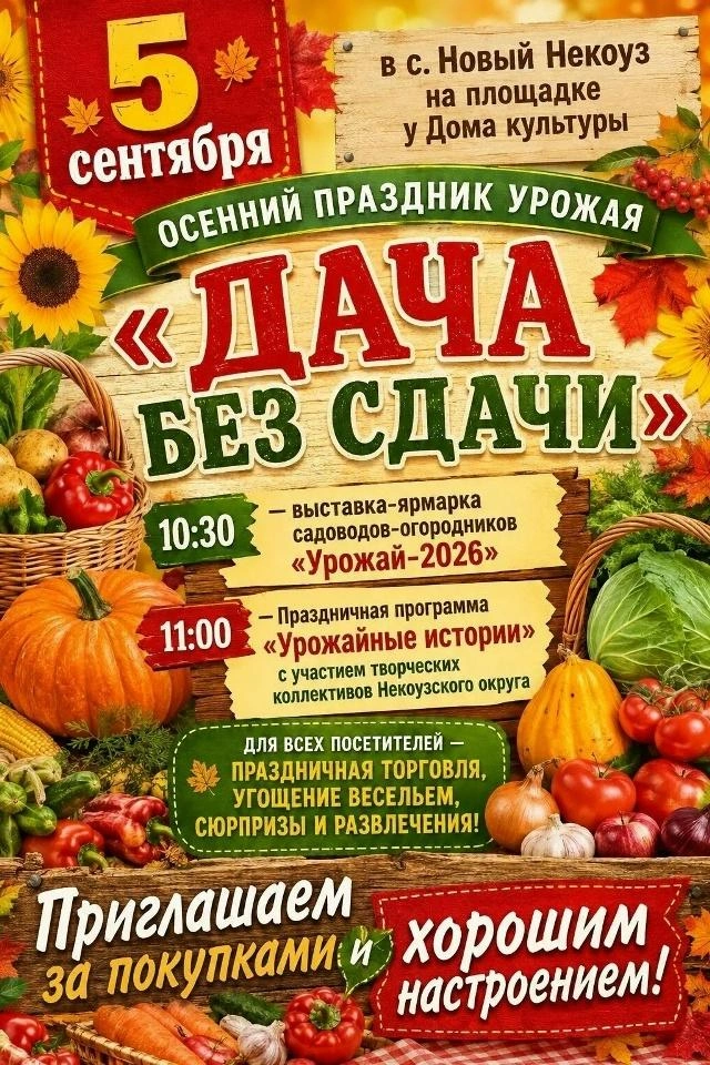 Программа праздника «Дача без сдачи» в Новом Некоузе | Источник: Георгий Петров / Vk.ru