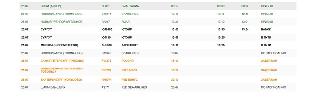 Время задержки не указано | Источник: Онлайн табло / aeroomsk.ru