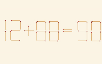 12+88 никак не может быть равно 90: передвиньте 1 спичку, чтобы уравнение стало верным