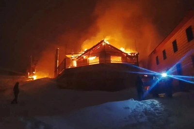 Пожар уничтожил кафе Grelka в Шерегеше