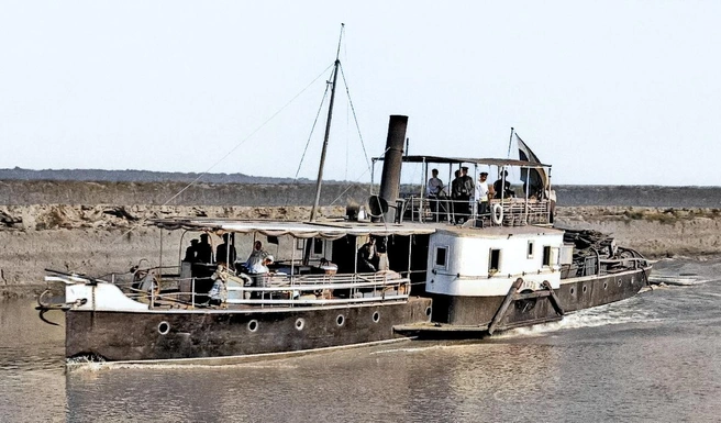 Пароход «Опыт» на реке Кубань, 1910-е годы | Источник: BspChannel