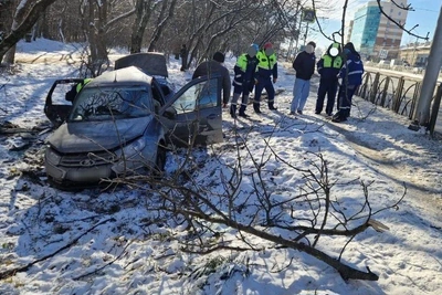 В Ставрополе Лада врезалась в дерево, есть пострадавшие