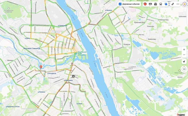 Где в городе не проехать  | Источник: «Яндекс Карты»