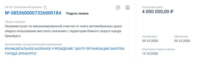 Третий тендер | Источник: «Госзакупки»