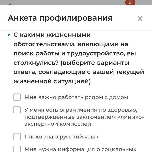 Источник: скриншот профилирования на портале «Моя работа» / trudvsem.ru