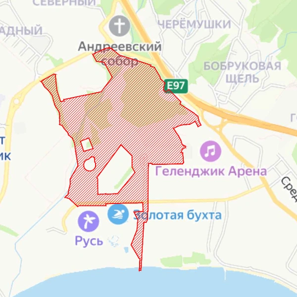 Место, где построят парк | Источник: проектная документация «Парк в районе ул. Солнцедарская, город-курорт Геленджик»