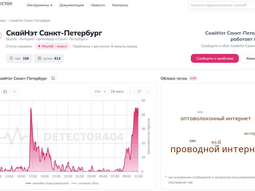 Петербуржцы вновь жалуются на сбои SkyNet
