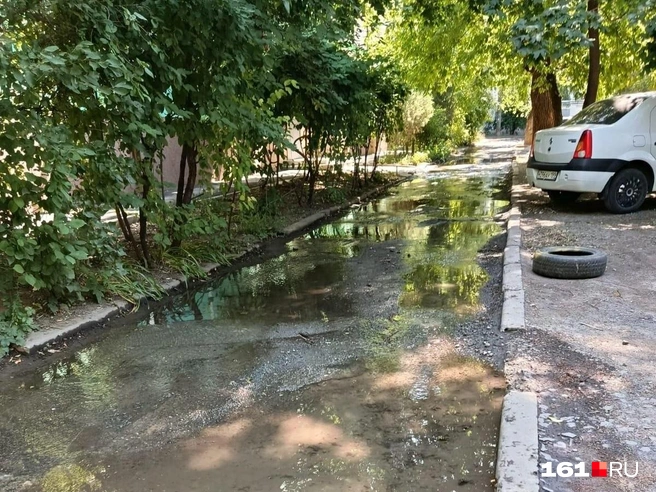 Вода, которая вышла на улицу, подтапливала дом | Источник: читатель 161.RU