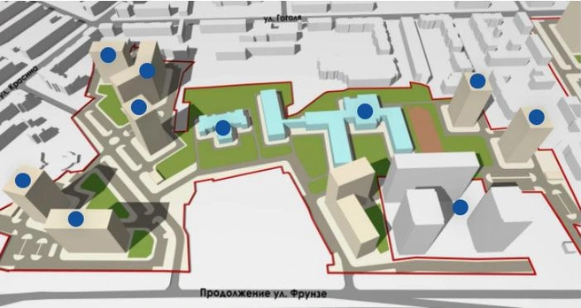 Генплан от застройщика. ЖК «Биография» отмечена на схеме серым цветом | Источник: ГК «ЗАО СМС»
