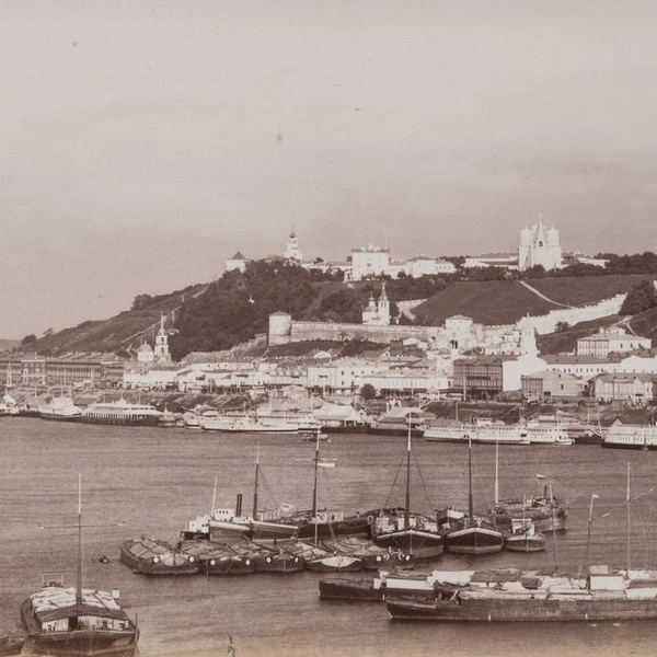 М. Дмитриев. Река Ока. Вид с Ярмарочной стороны. 1890-е гг. Из коллекции РОСФОТО | Источник: Росфото