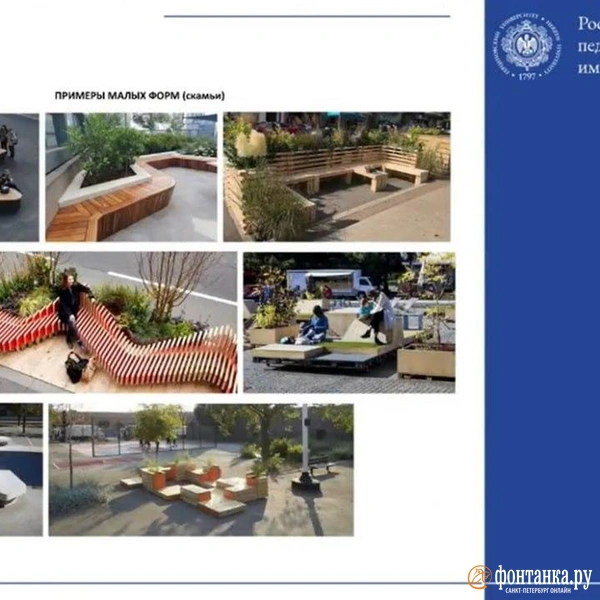 Пробное контейнерное озеленение в РГПУ им. Герцена | Источник: Конференция «Формирование комфортной городской среды»