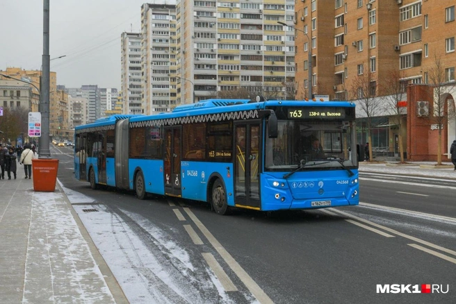 Такие автобусы-«гармошки» возят пассажиров в Москве. В Омск могут привезти похожие машины | Источник: Артем Устюжанин / MSK1.RU