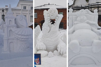 В Каргополе прошел фестиваль снежных скульптур