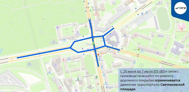 Витебский ограничат до конца сентября. Светлановская и Савушкина уйдут на ремонт | Источник: ГАТИ Петербурга