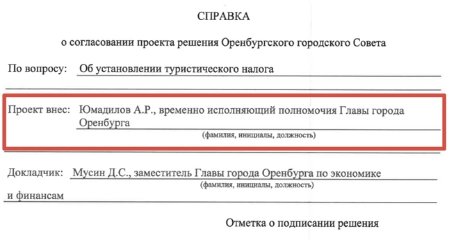 Проект внес сам Альберт Юмадилов | Источник: Оренбургский Горсовет