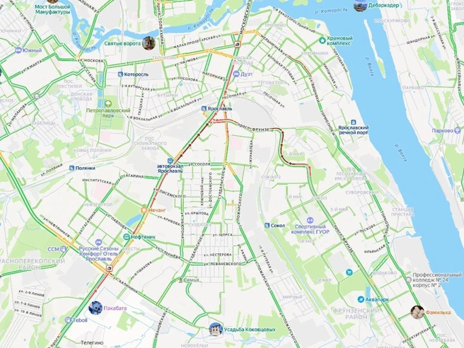 Пробка на Московском проспекте | Источник: Яндекс. Карты