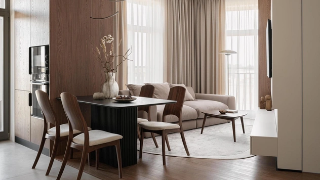 Гармония трапеции: квартира 70 м² в Санкт-Петербурге с продуманной подсветкой