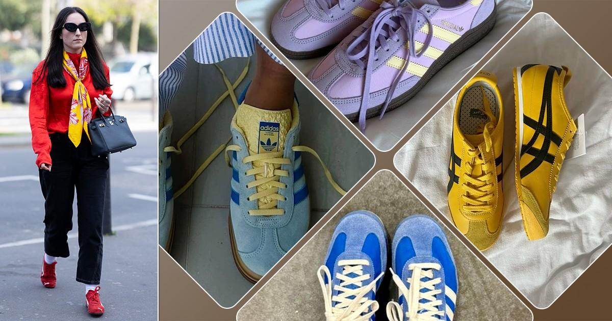 Цветные кроссовки на плоском ходу&nbsp;&mdash; единственный модный вариант на весну-2026