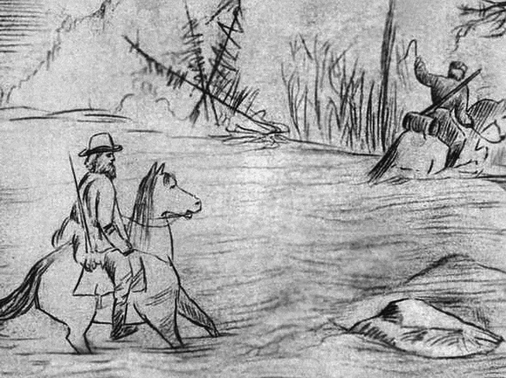 Рисунок П. А. Кропоткина в сибирской экспедиции, между 1862 и 1865 годами | Источник: П. А. Кропоткин