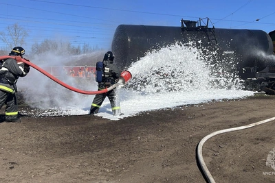В Зуевке прошли совместные учения МЧС и РЖД