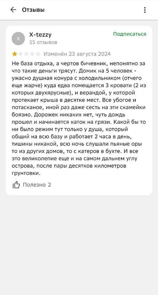 Отзывы о базе отдыха «Воевода» (остров Русский) | Источник: 2ГИС