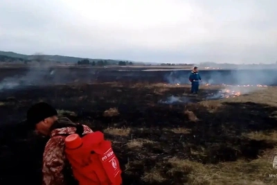 Три пожара сухой травы потушено в Забайкалье за сутки