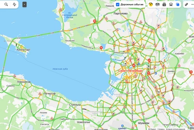Аномальные пробки в Петербурге с утра