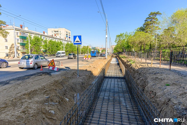 Реконструкцию улицы должны окончательно завершить в 2025 году | Источник: Олег Фёдоров / CHITA.RU