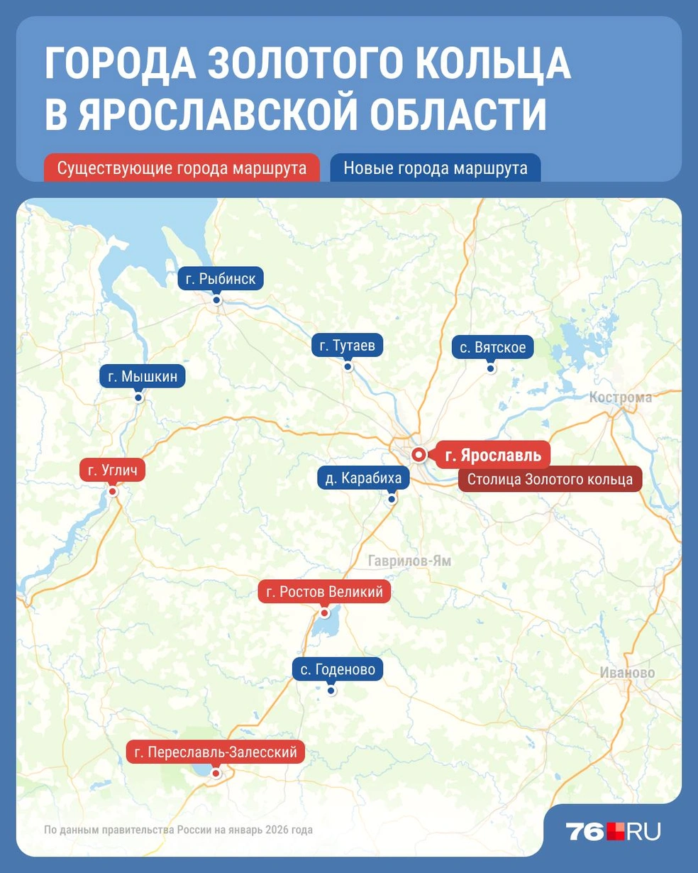 Какие города и села Ярославской области входят в туристический маршрут «Золотое кольцо России» | Источник: Юрий Скулыбердин / Городские медиа