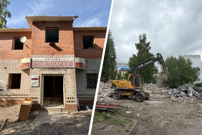 В Ярославле снесли опасную заброшку бывшего магазина