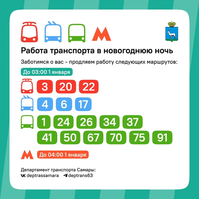 Добраться до дома можно будет в тепле, комфорте и бесплатно | Источник: Департамент транспорта Самары