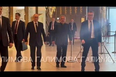 Путин и Минниханов в театре Камала на приеме глав делегаций