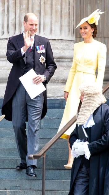 Принц Уильям и герцогиня Кэтрин после службы в честь Платинового юбилея правления Елизаветы II, Лондон, 3 июня 2022