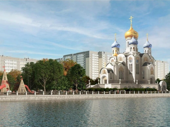 Храм планируется выше многоэтажек | Источник: Кубанская митрополия / T.me