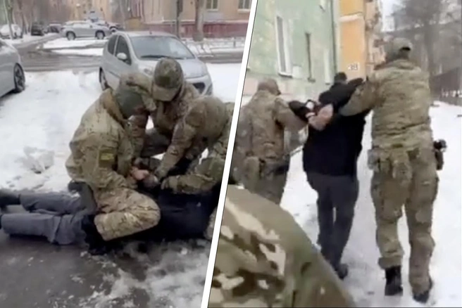 Мужчину задержали на улице | Источник: СУ СК РФ по Архангельской области