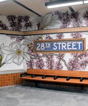 Flower Power: художник Нэнси Блум украсила нью-йоркскую подземку