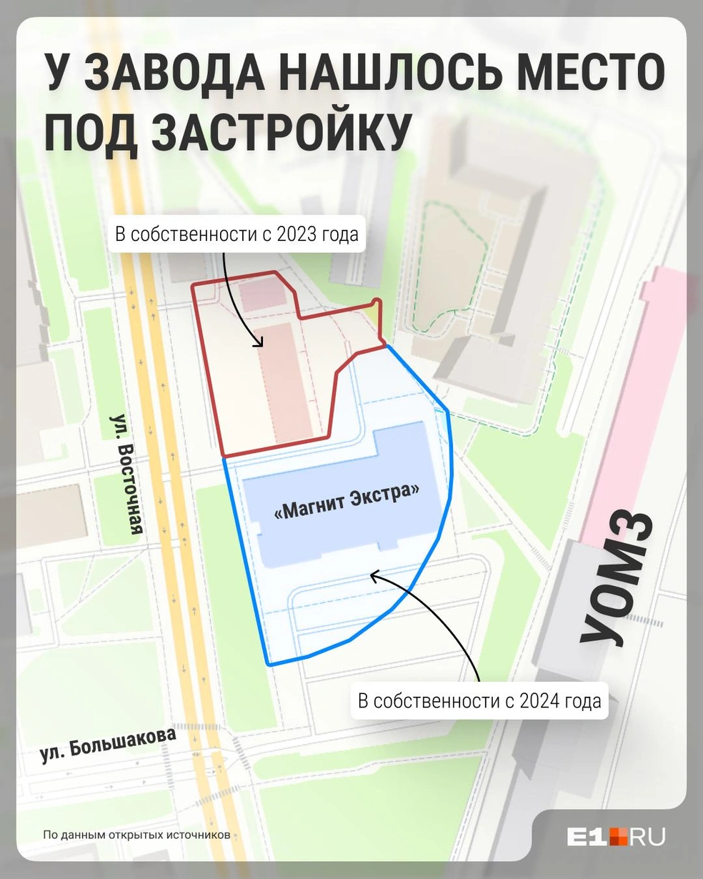 Компания выкупила два смежных земельных участка, оба можно застроить жильём | Источник: Филипп Сапегин / E1.RU