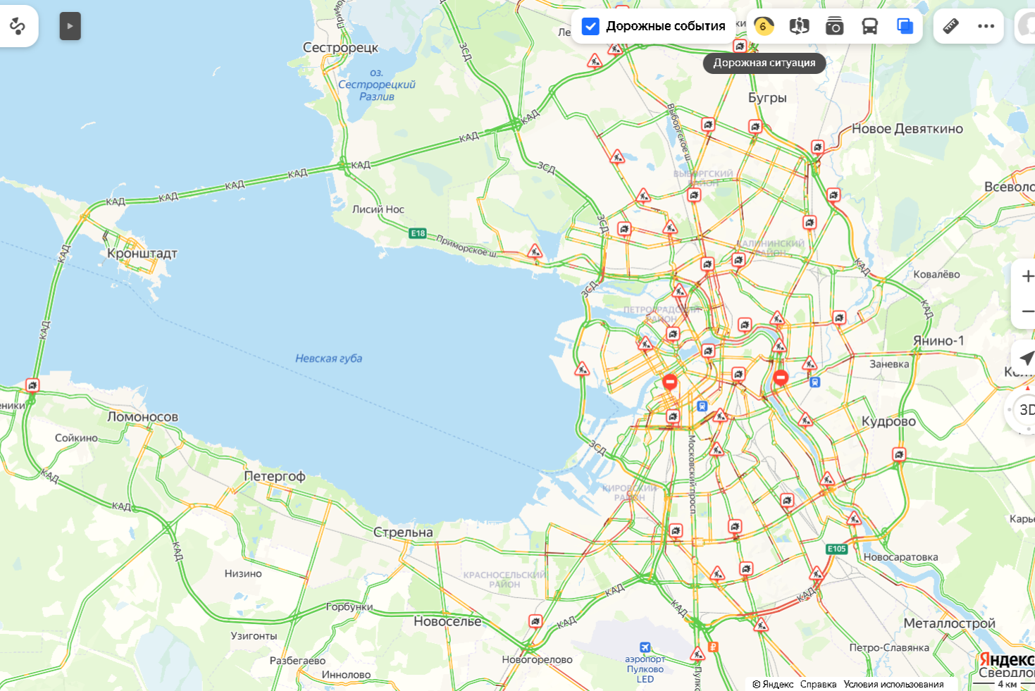 Пока погода хулиганит в Петербурге, пробки дали водителям послабление