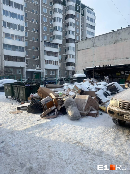 Так выглядит мусорка на Крестинского, 53. | Источник: читатель E1.RU