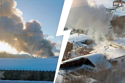 В Новосибирске горит склад на правом берегу